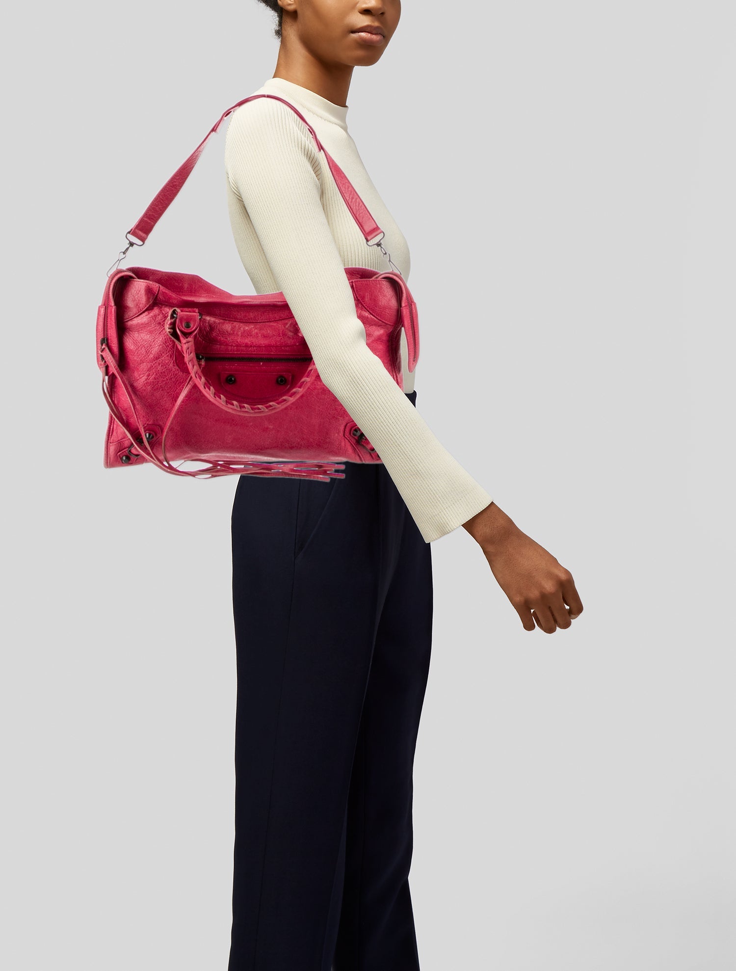 Balenciaga Leather Motocross Classic City Medium