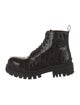 Balenciaga Embossed Leather Combat Boots