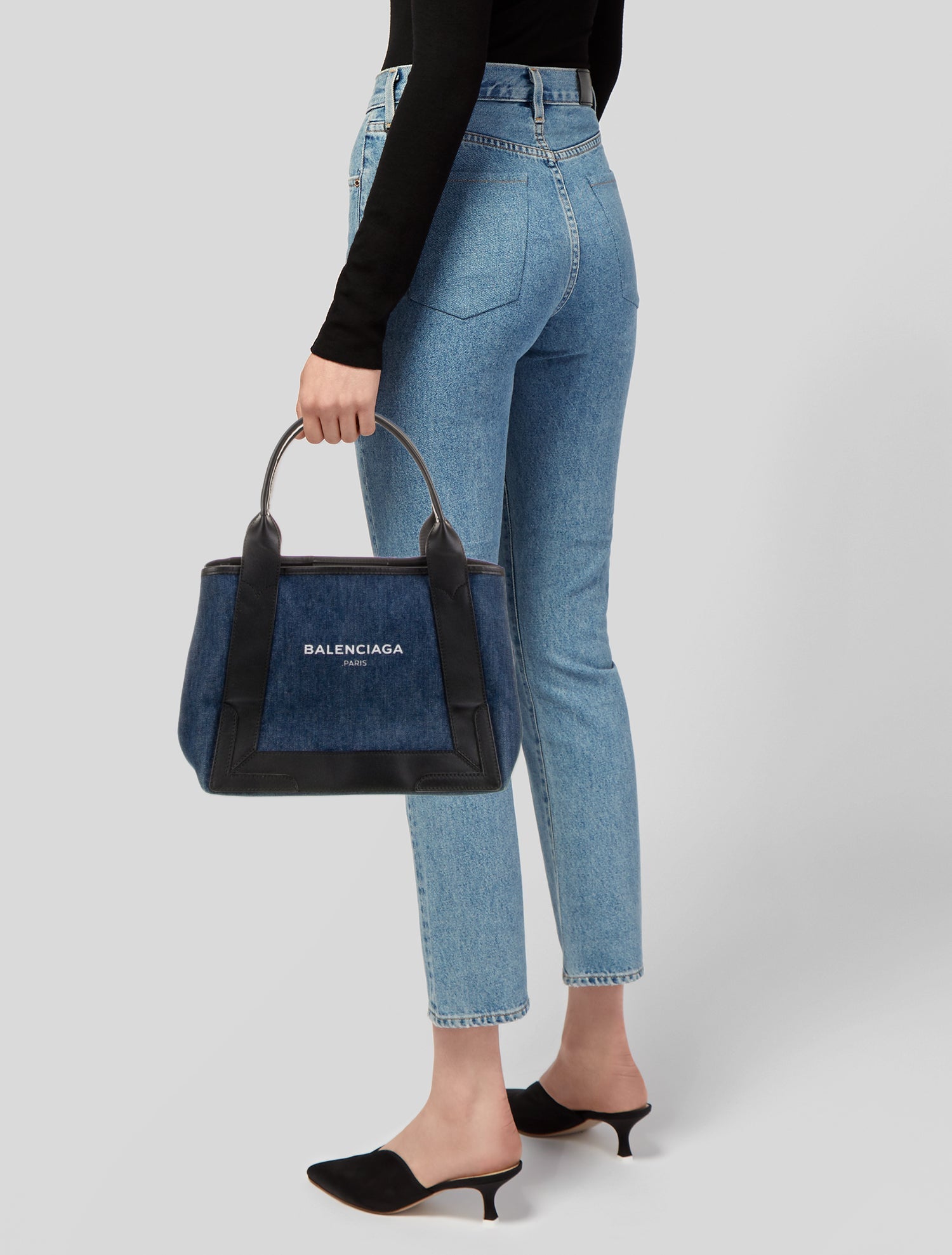Balenciaga Denim Top Handle Bag