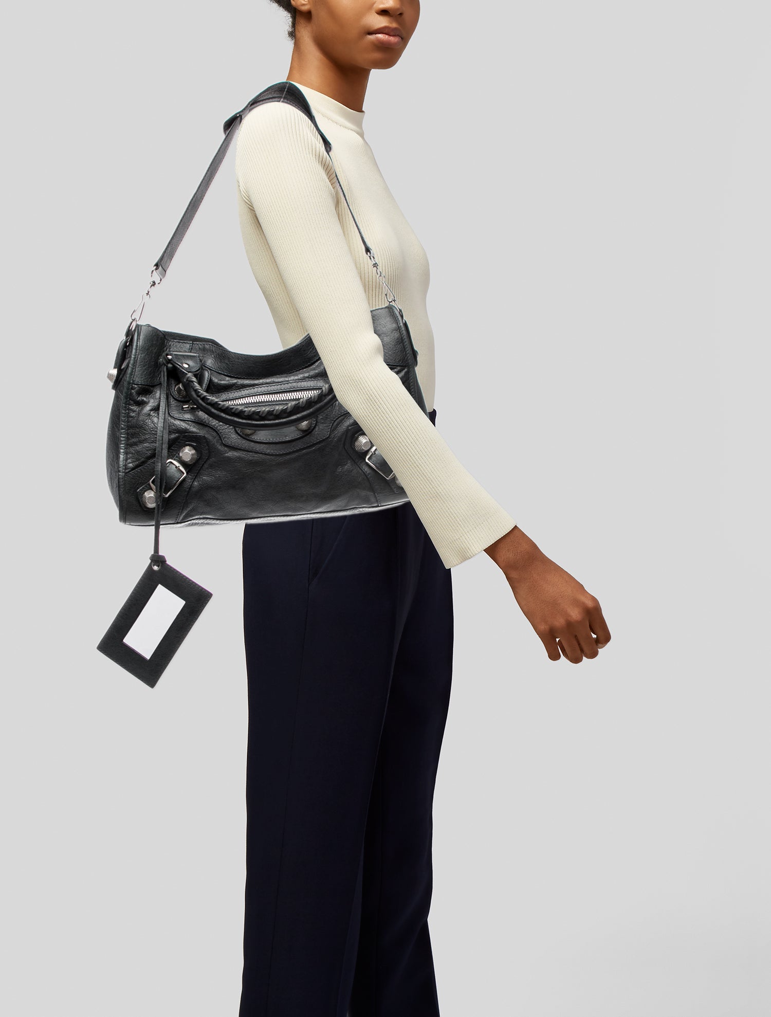 Balenciaga Leather Motocross Giant 21 City Bag