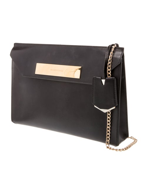 Balenciaga Leather Cable Flap Clutch Bag