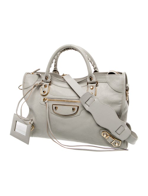 Balenciaga Leather Motocross City Metallic Edge Medium