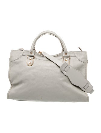 Balenciaga Leather Motocross City Metallic Edge Medium