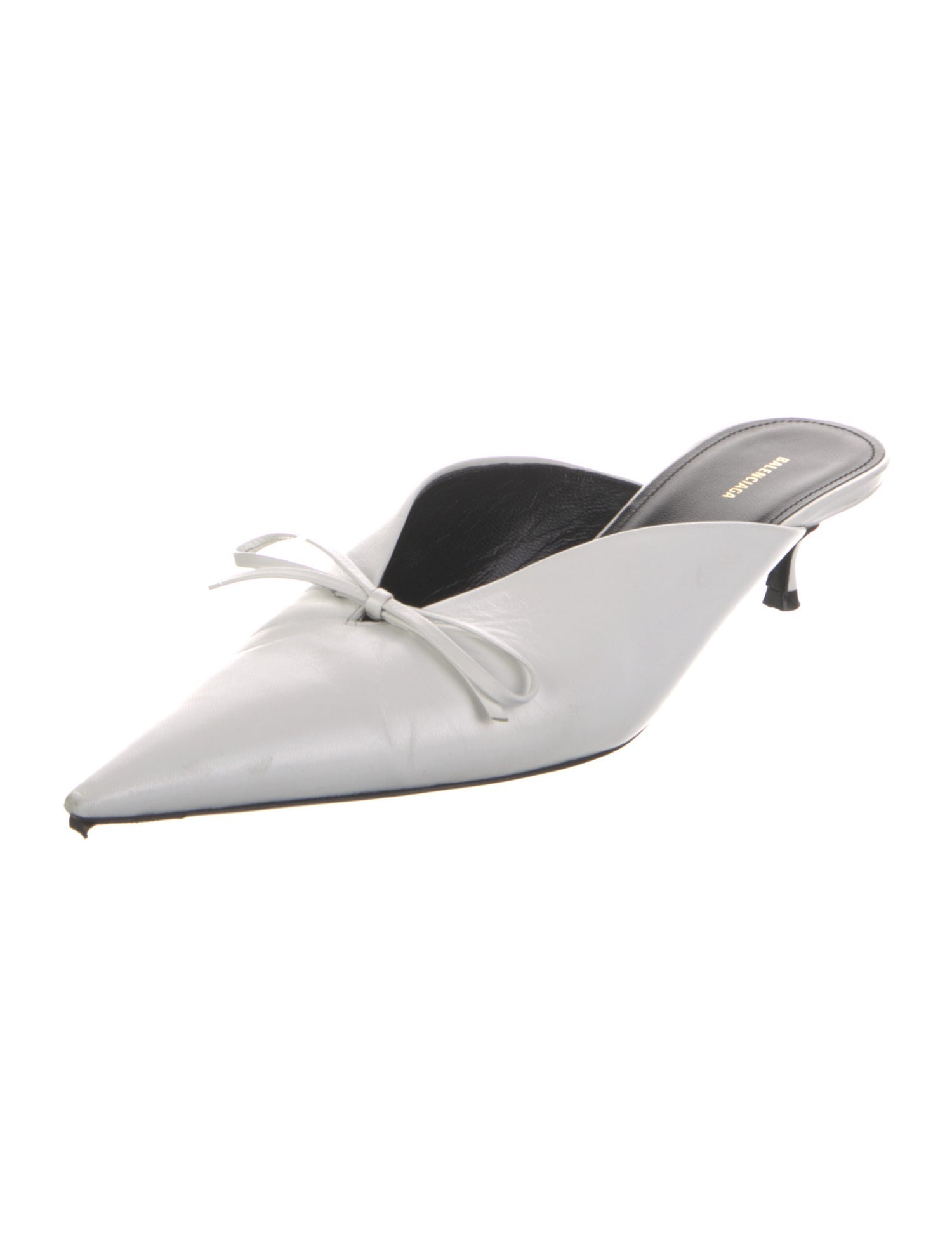 Balenciaga Leather Bow Accents Mules