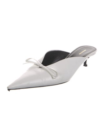 Balenciaga Leather Bow Accents Mules