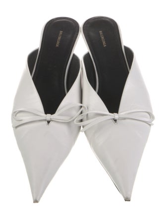 Balenciaga Leather Bow Accents Mules