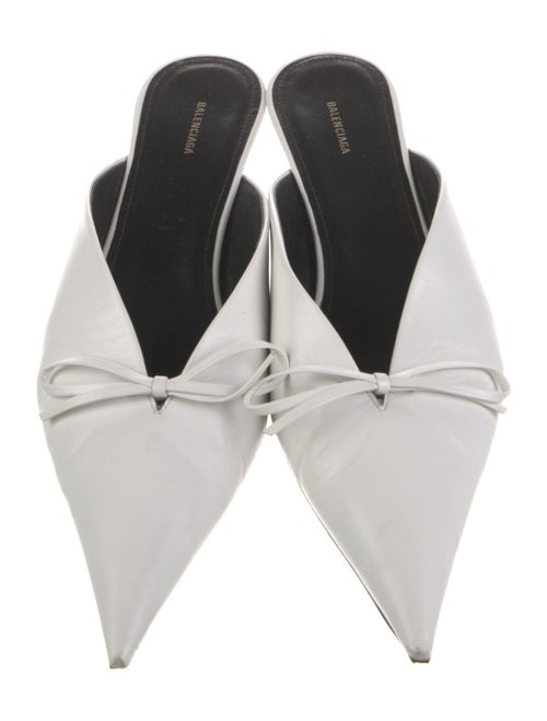 Balenciaga Leather Bow Accents Mules