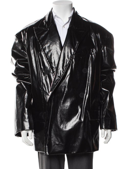 Balenciaga 2022 Shiny Double Breasted Oversized Moto Jacket
