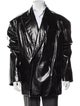 Balenciaga 2022 Shiny Double Breasted Oversized Moto Jacket
