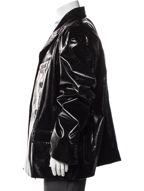 Balenciaga 2022 Shiny Double Breasted Oversized Moto Jacket