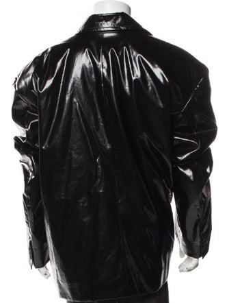 Balenciaga 2022 Shiny Double Breasted Oversized Moto Jacket