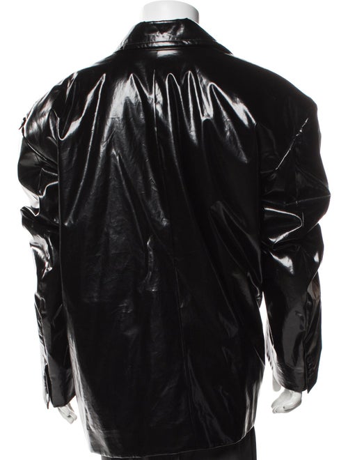 Balenciaga 2022 Shiny Double Breasted Oversized Moto Jacket