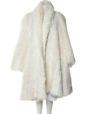 Balenciaga 2022 BB Spray Logo Faux Fur Coat