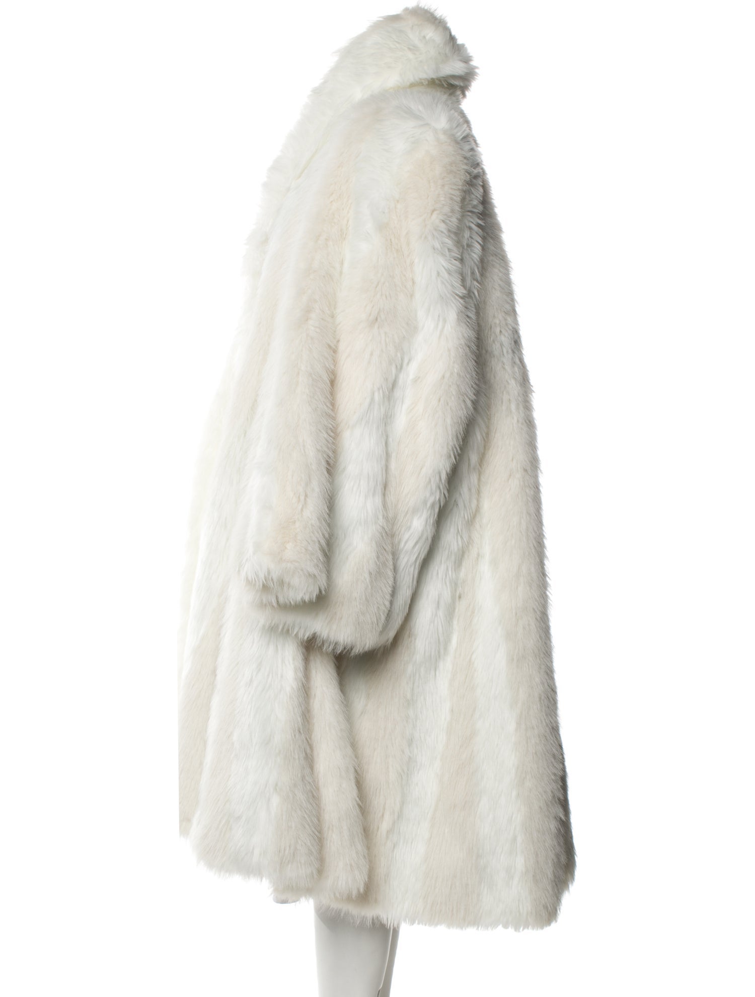 Balenciaga 2022 BB Spray Logo Faux Fur Coat