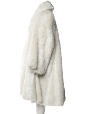 Balenciaga 2022 BB Spray Logo Faux Fur Coat