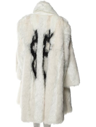 Balenciaga 2022 BB Spray Logo Faux Fur Coat