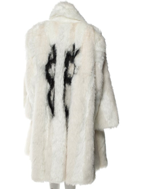 Balenciaga 2022 BB Spray Logo Faux Fur Coat
