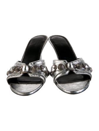 Balenciaga Leather Studded Accents Slides