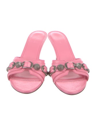 Balenciaga Leather Studded Accents Slides