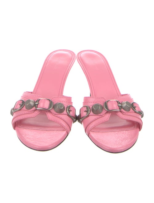 Balenciaga Leather Studded Accents Slides