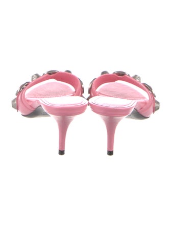 Balenciaga Leather Studded Accents Slides