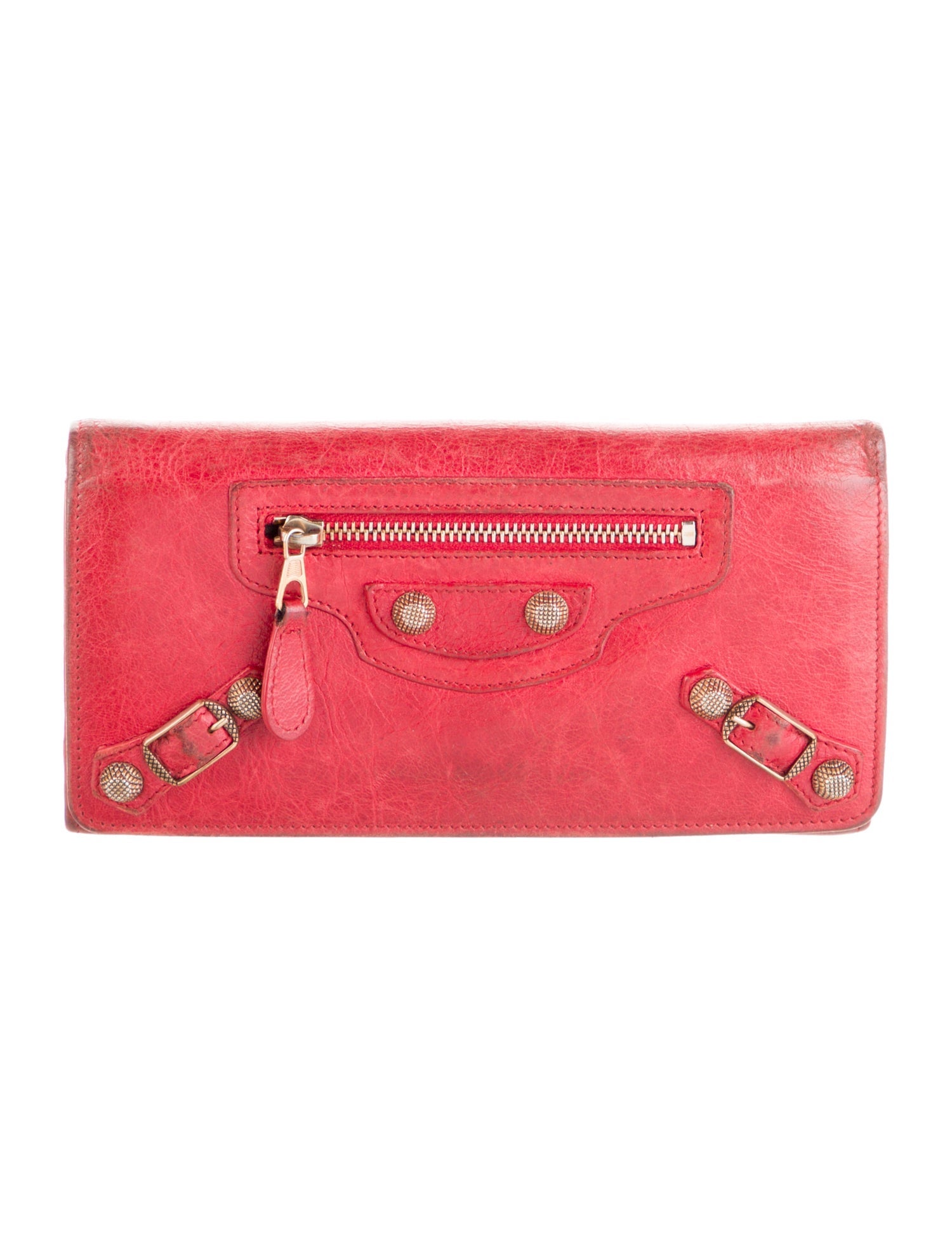 Balenciaga Motocross Leather Continental Wallet