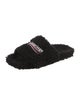 Balenciaga Shearling Embroidered Accent Slides