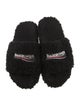 Balenciaga Shearling Embroidered Accent Slides