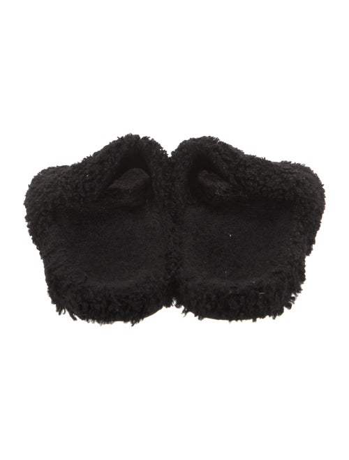 Balenciaga Shearling Embroidered Accent Slides