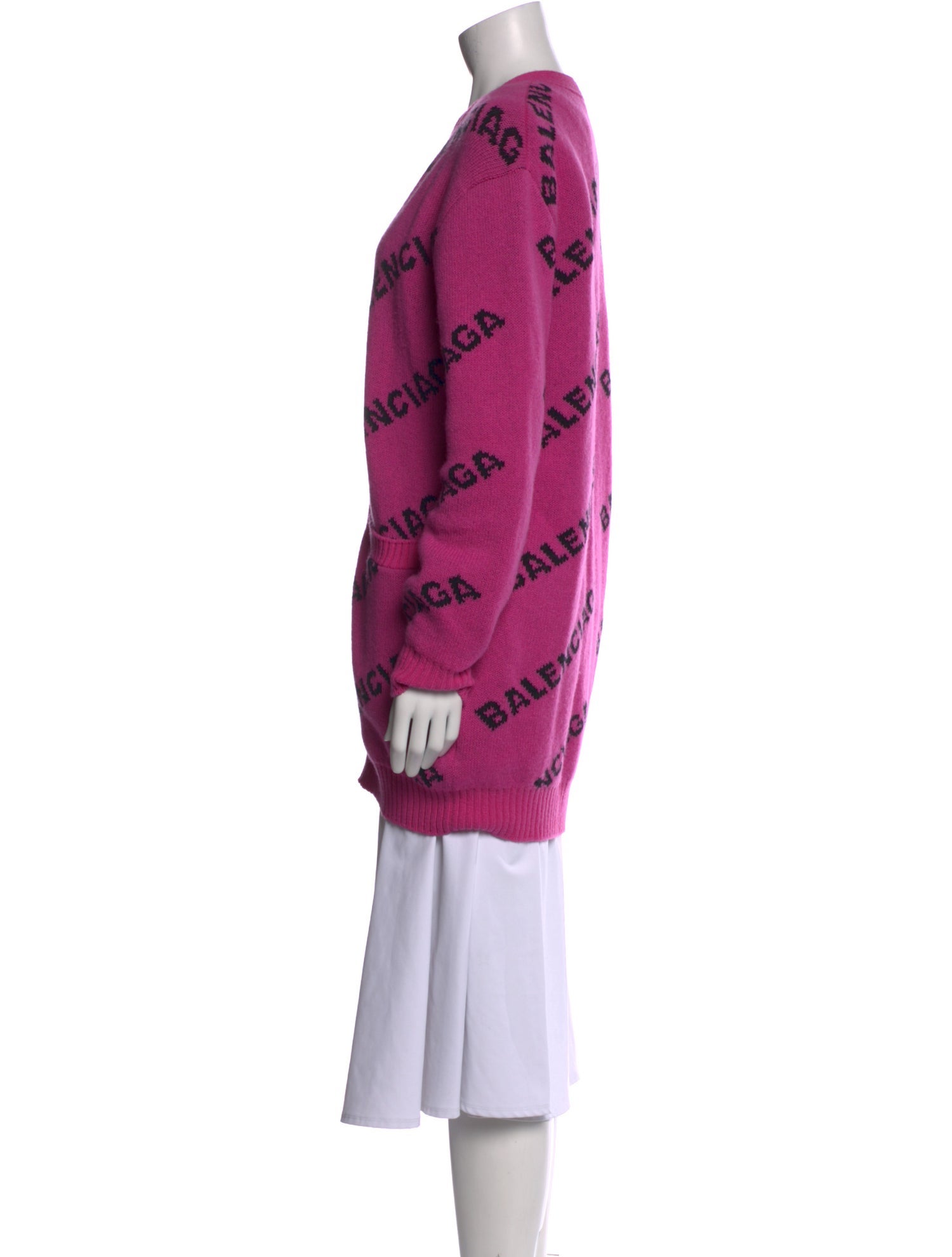 Balenciaga All Over Logo Striped Sweater