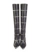 Balenciaga Leather Plaid Print Boots
