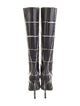 Balenciaga Leather Plaid Print Boots