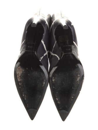 Balenciaga Leather Plaid Print Boots