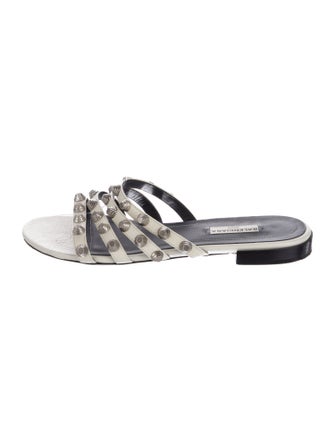 Balenciaga Rockstud Accents Leather Slides