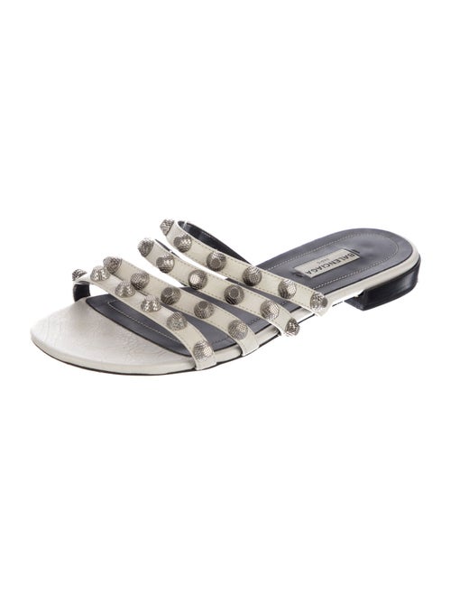 Balenciaga Rockstud Accents Leather Slides