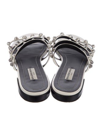 Balenciaga Rockstud Accents Leather Slides