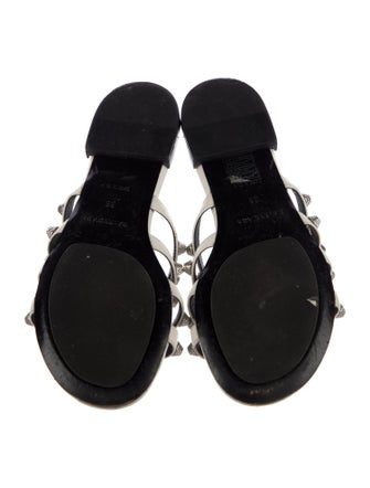 Balenciaga Rockstud Accents Leather Slides