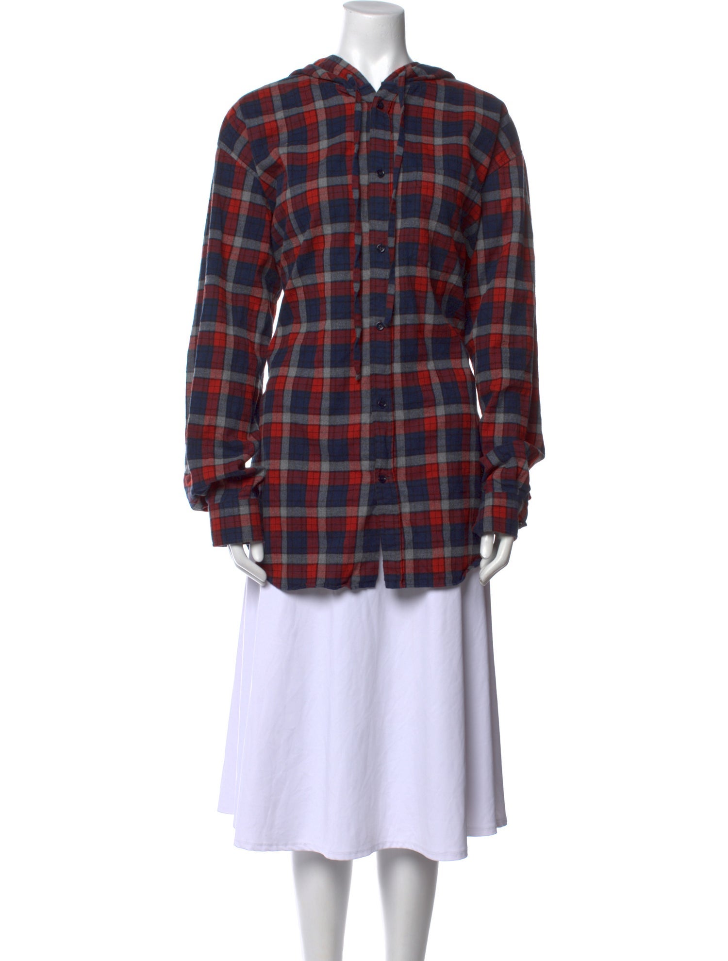 Balenciaga 2017 Plaid Print Tunic