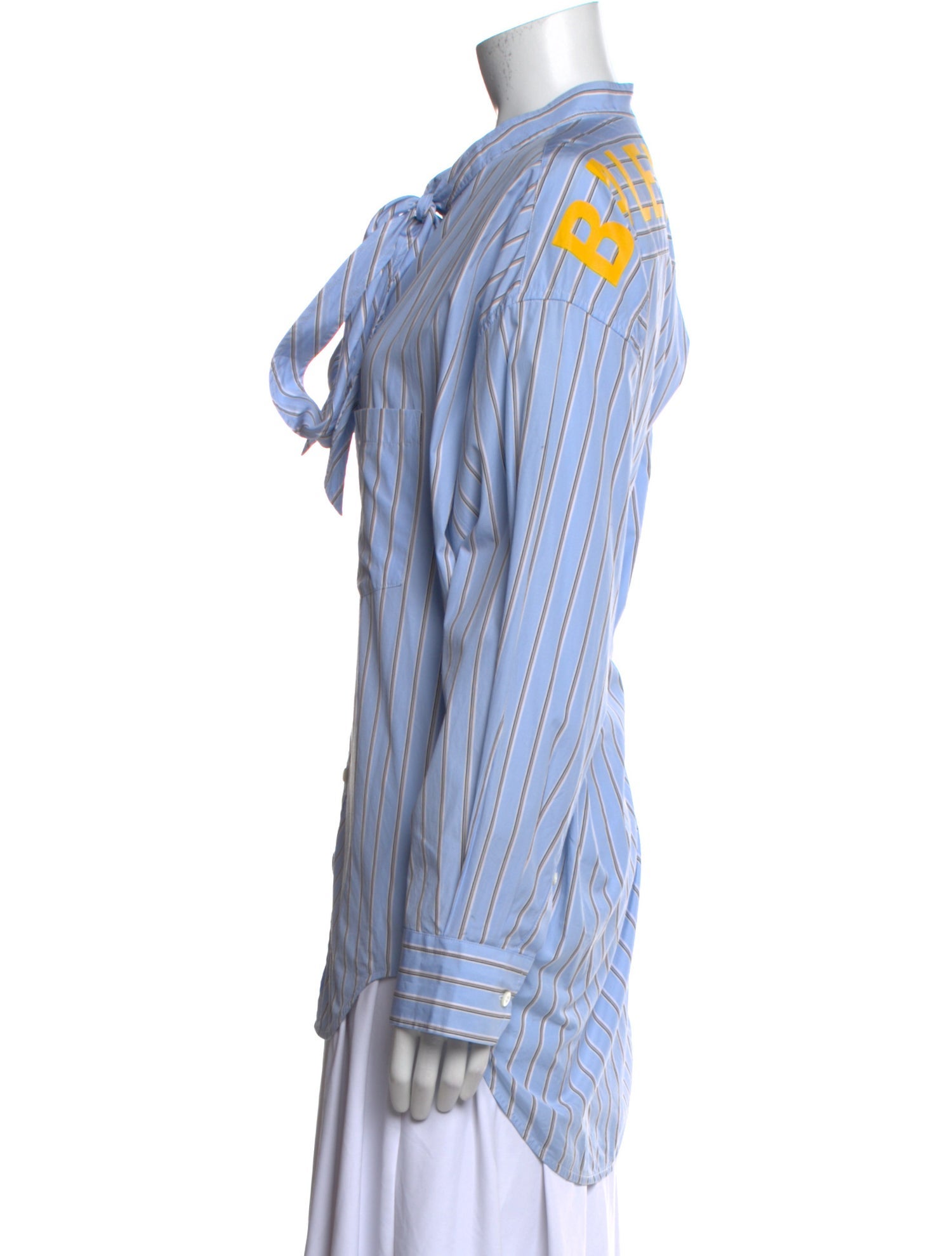 Balenciaga 2018 Striped Button-Up Top