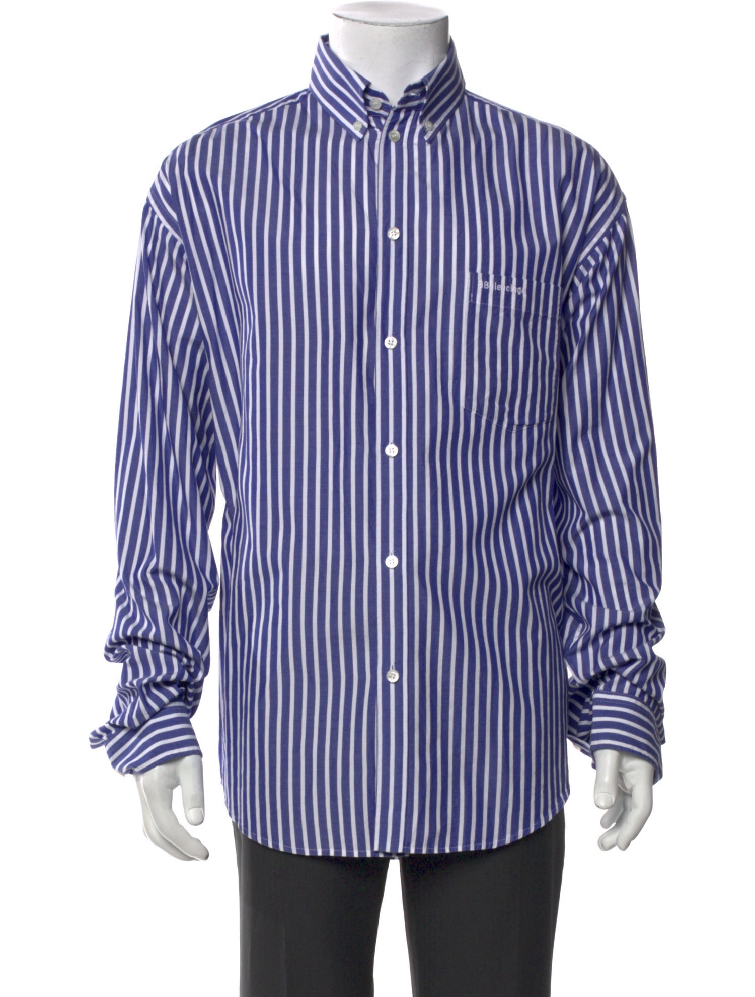 Balenciaga 2021 Striped Dress Shirt