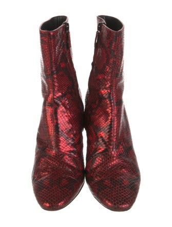 Balenciaga Leather Animal Print Boots