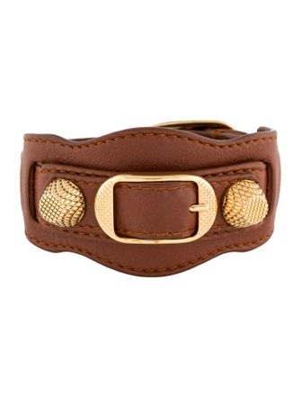 Balenciaga Leather Giant Arena Wrap Bracelet