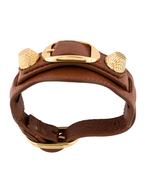 Balenciaga Leather Giant Arena Wrap Bracelet