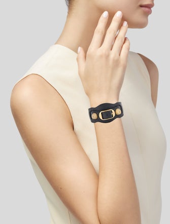 Balenciaga Leather Arena Giant Wrap Bracelet