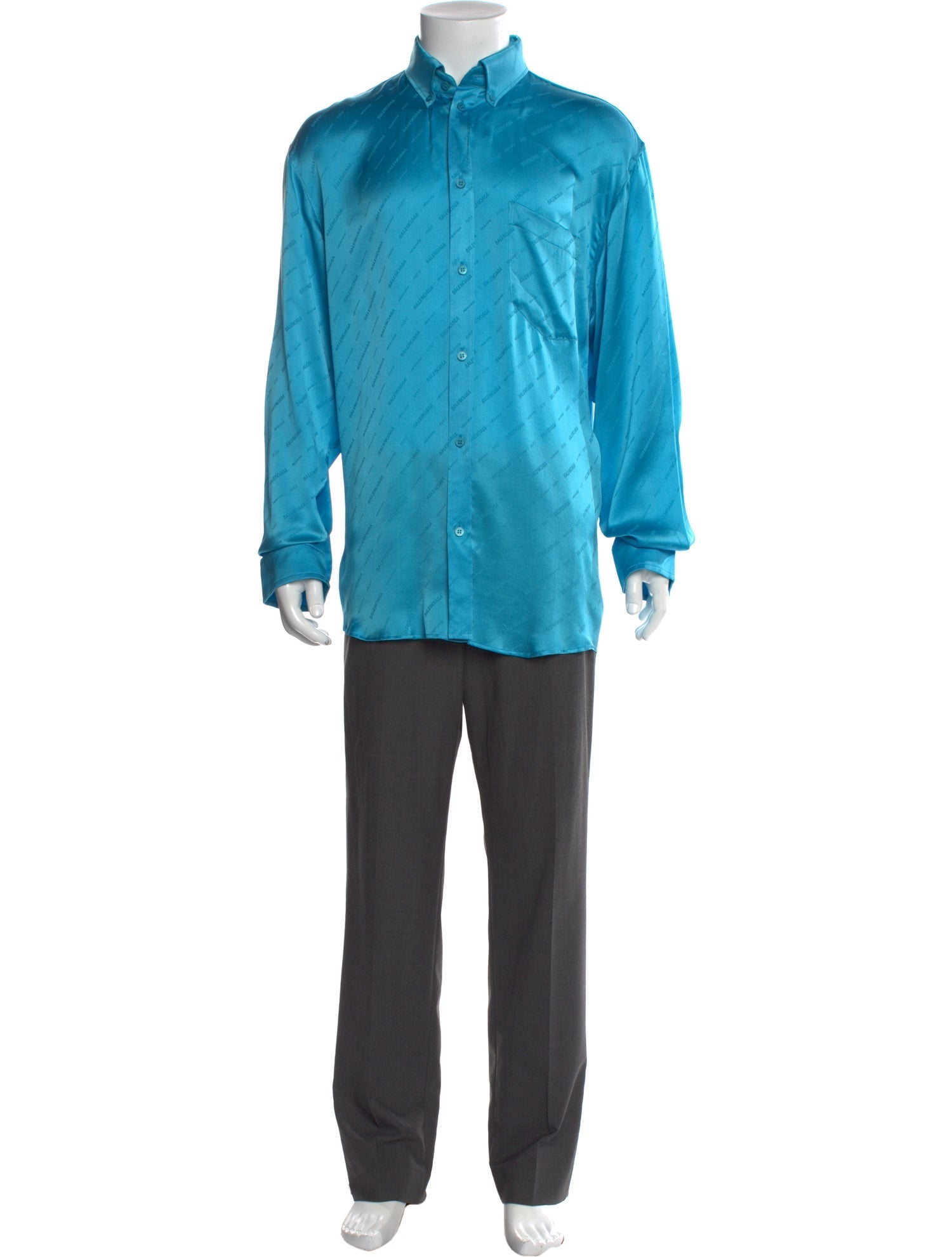 Balenciaga 2022 All Over Logo Dress Shirt w/ Tags