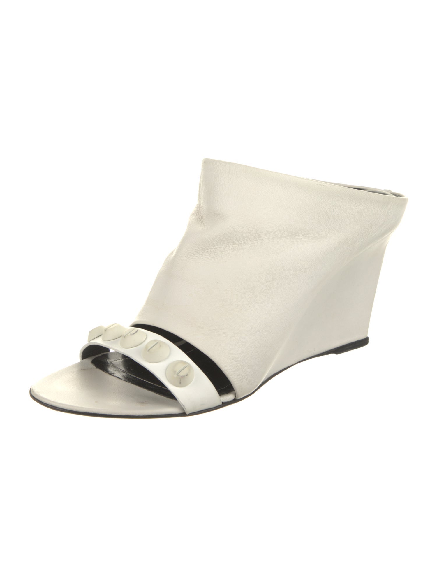 Balenciaga Leather Studded Accents Sandals