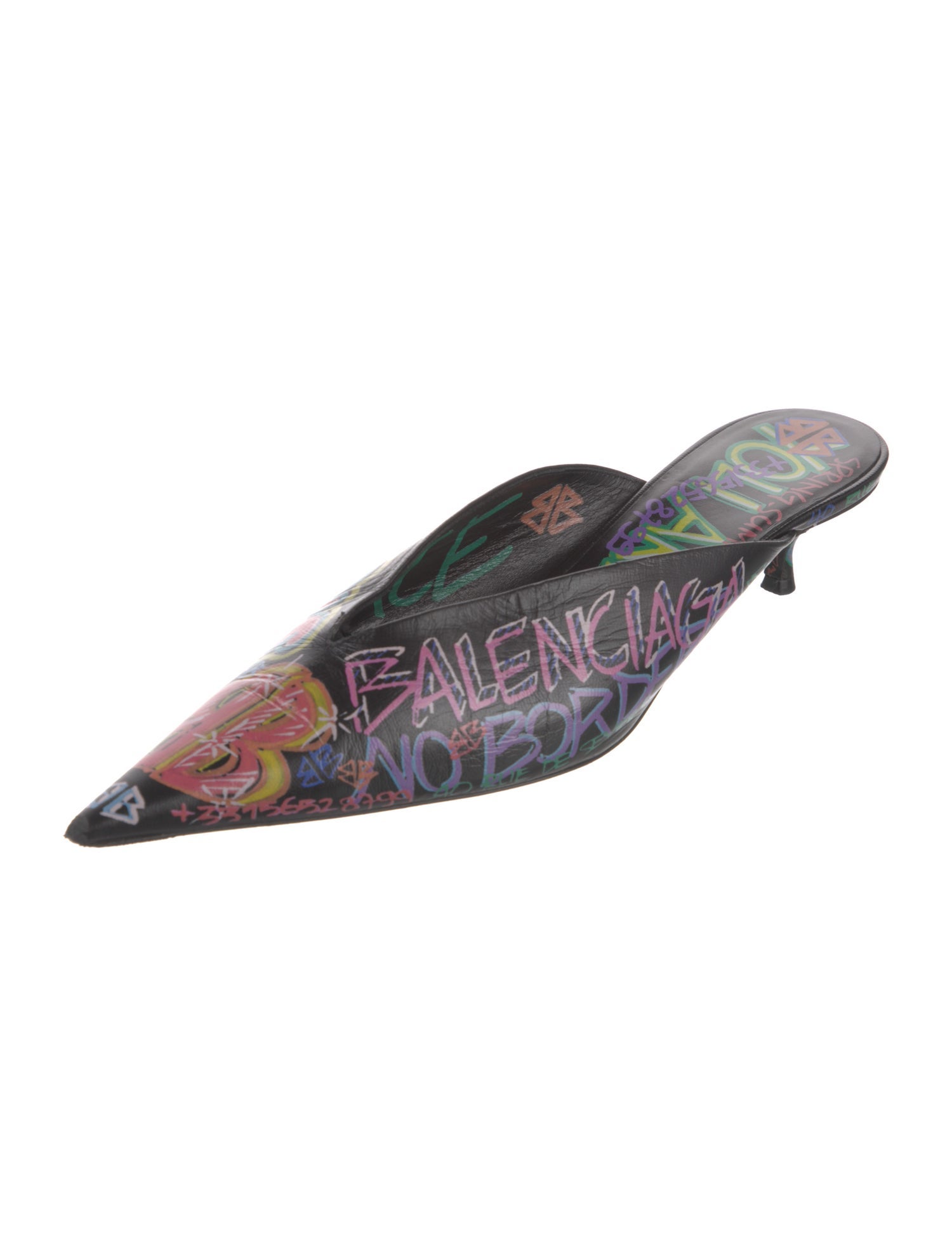 Balenciaga Leather Printed Mules