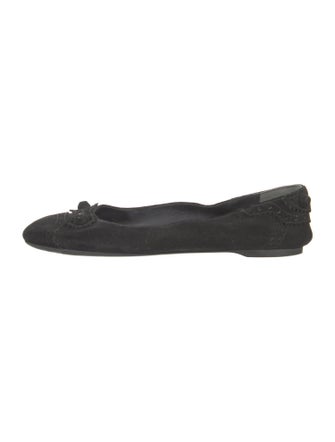 Balenciaga Suede Studded Accents Ballet Flats