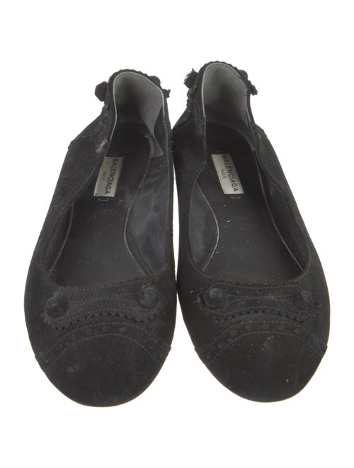Balenciaga Suede Studded Accents Ballet Flats