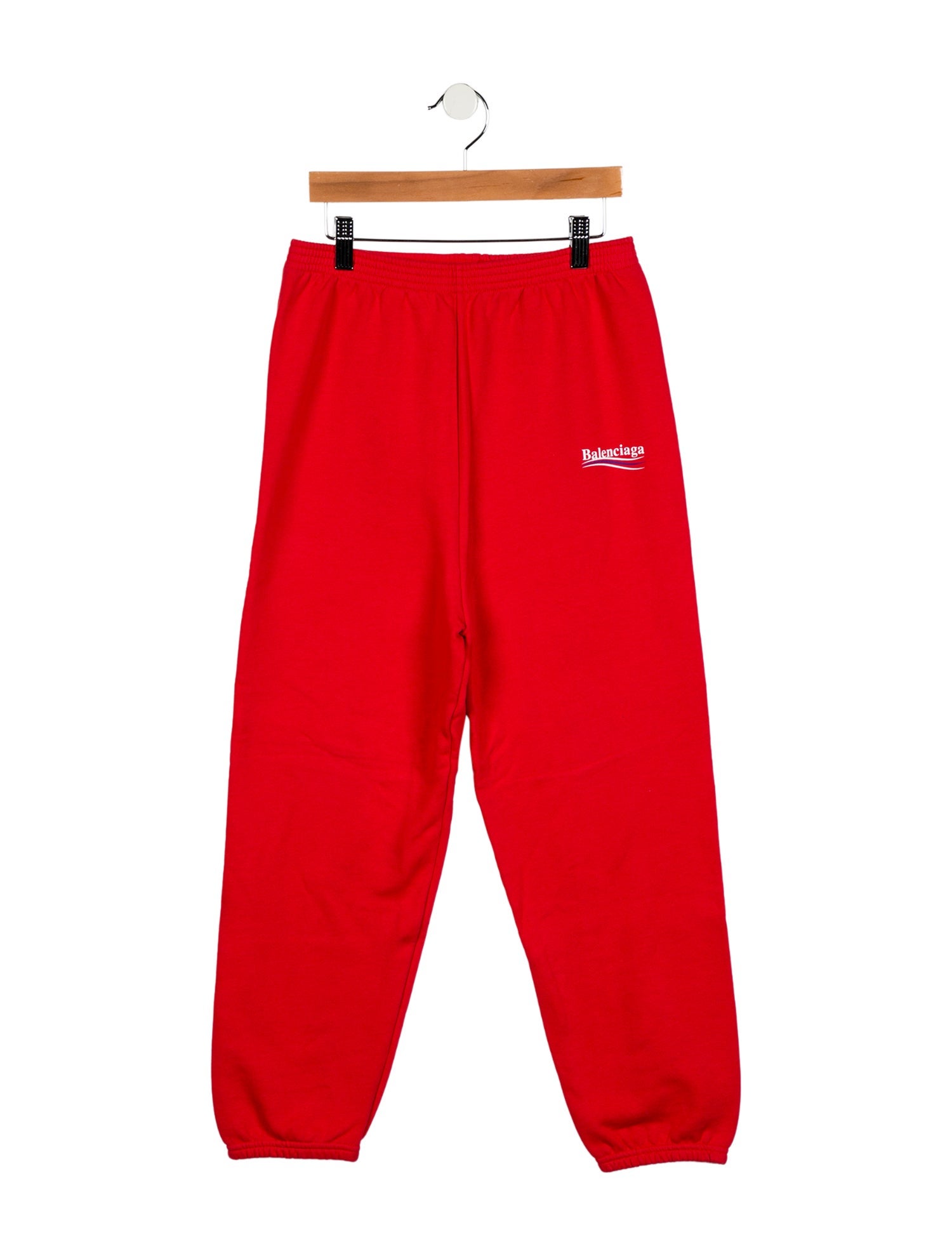 Balenciaga kid boys' red and white sweatpants
